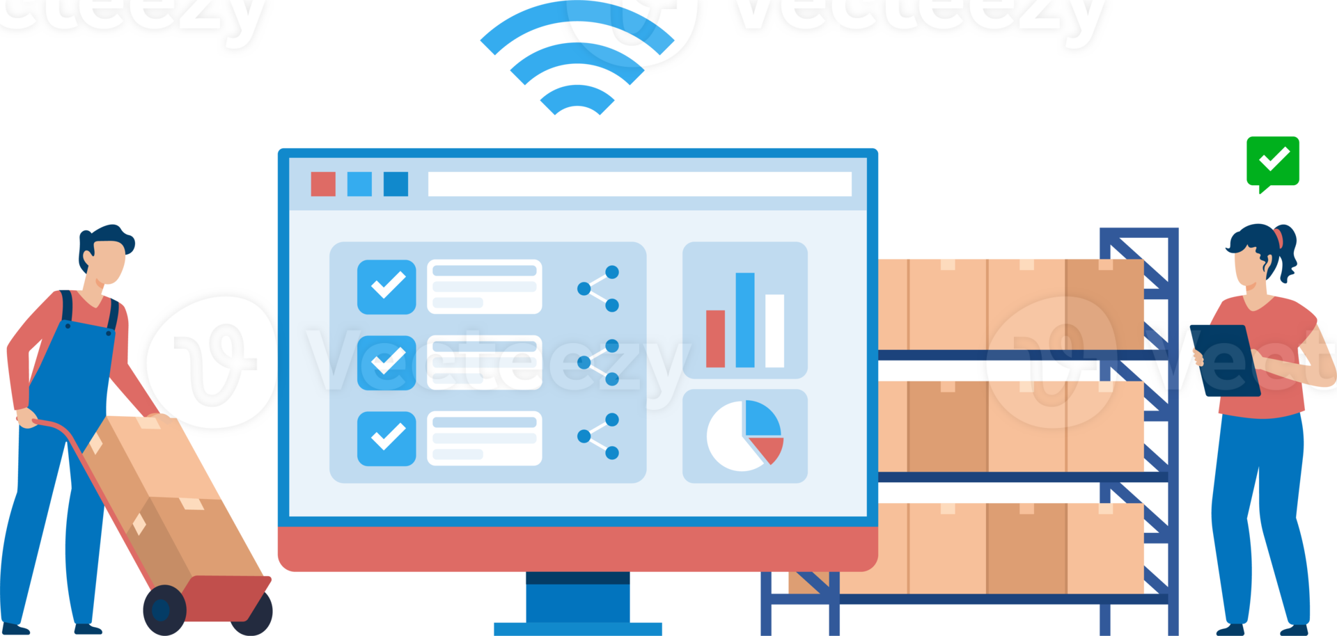 High Tech Logistics System for Accurate Inventory Tracking. Real Time Supply Chain Management. png