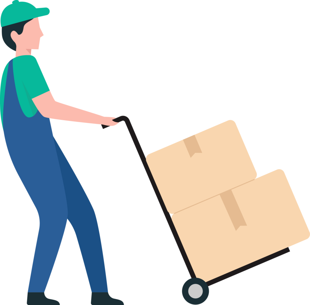 Warehouse Staff Moving Pallets and Organizing Boxes for Shipping. png