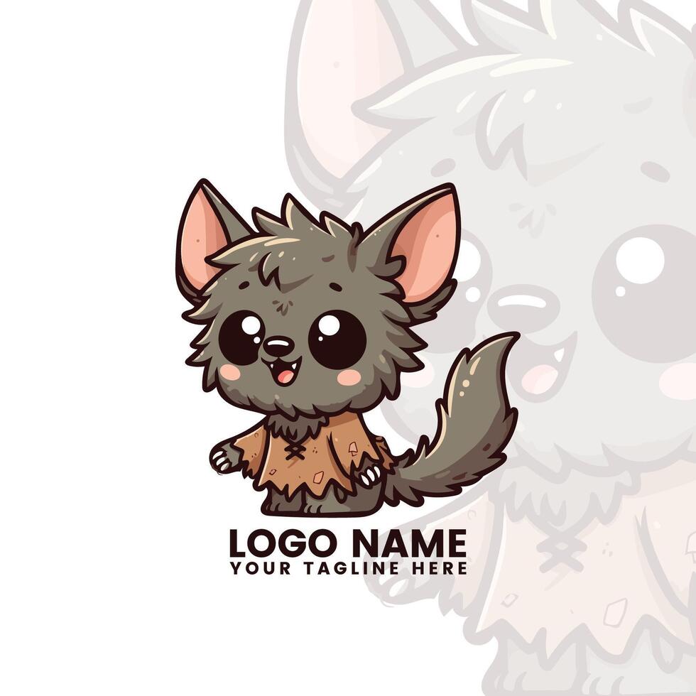 Chibi Werewolf with Fluffy Ears vector