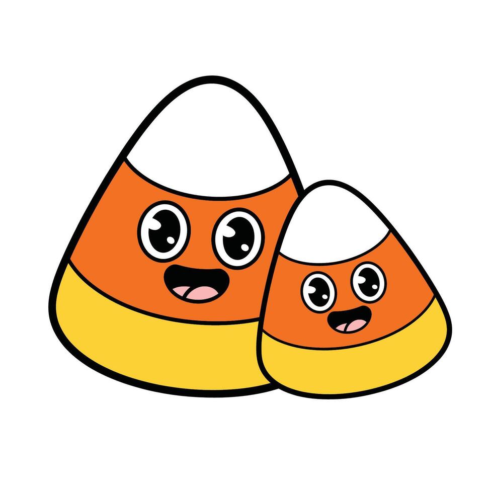 Cute candy corn characters illustration vector