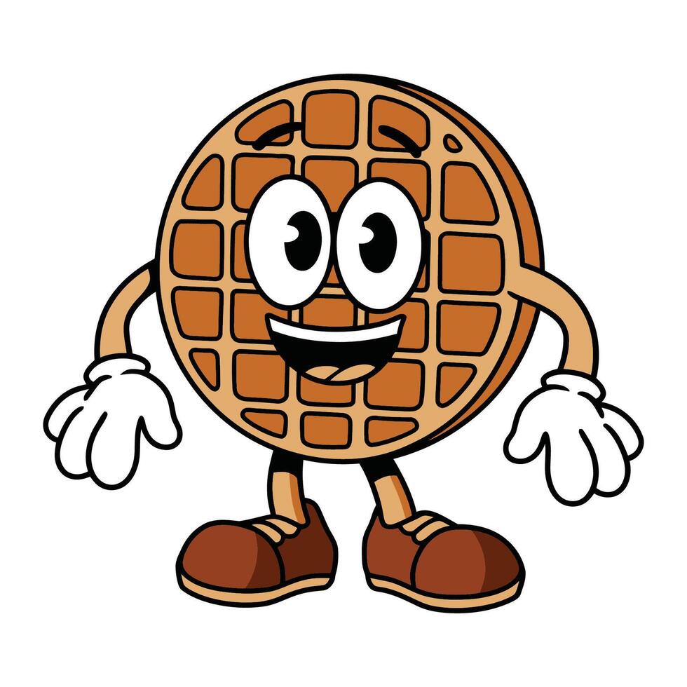 Cartoon Waffle Character Illustration vector