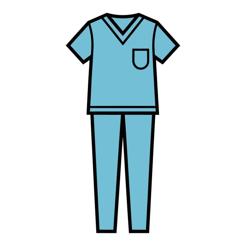 Blue Medical Scrubs Set Illustration vector