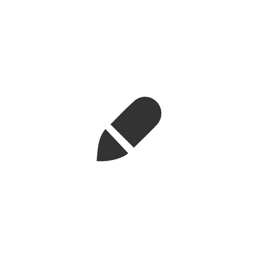 black pen icon on white shape png