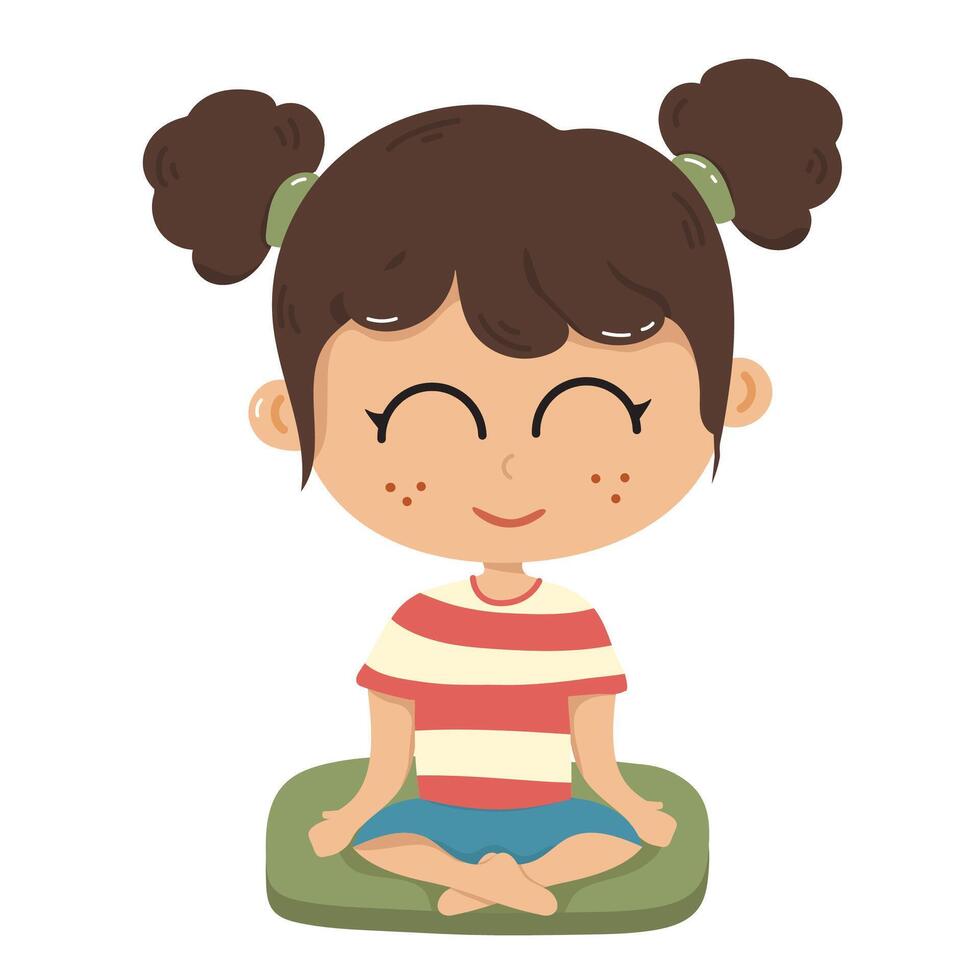 Illustration of a girl meditating vector