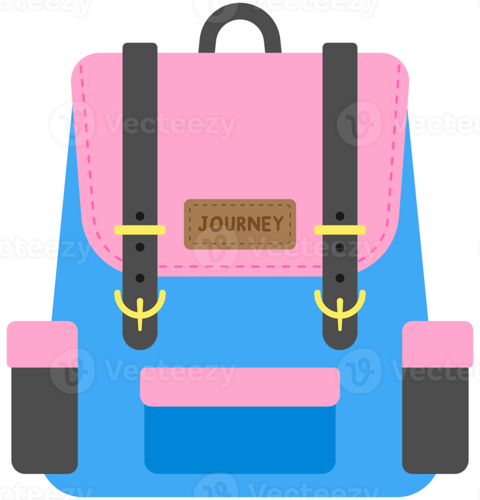 hand- getrokken schattig camping rugzak png