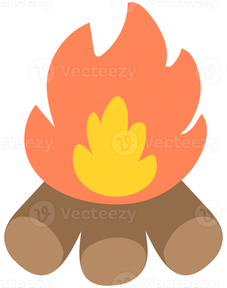 Hand Drawn cute Camping Bonfire png