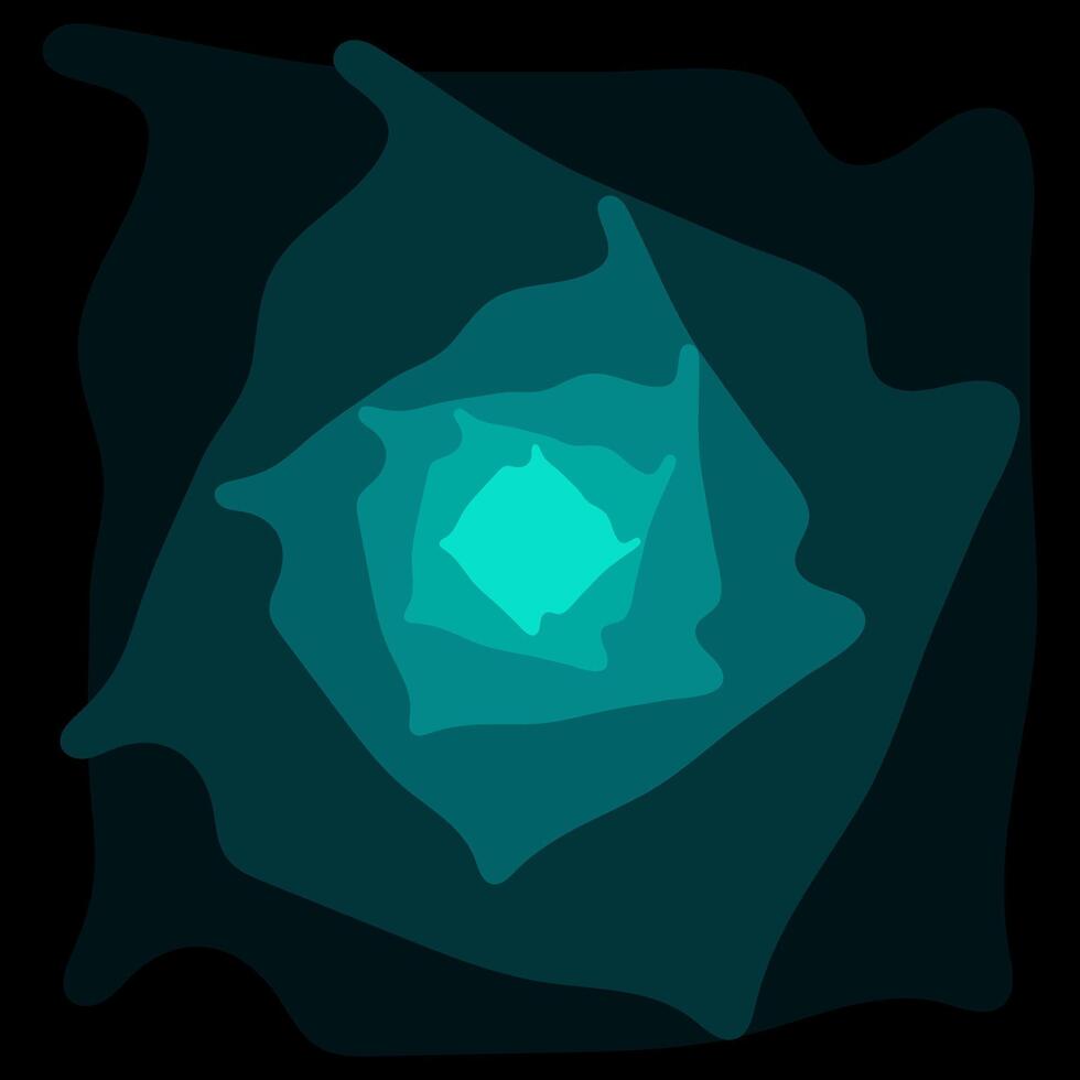 An abstract element with twisted elements inside in a square shape. Fashionable minimalistic design with gentle smoothness. A modern aesthetic background with liquid organic shapes. illustration vector
