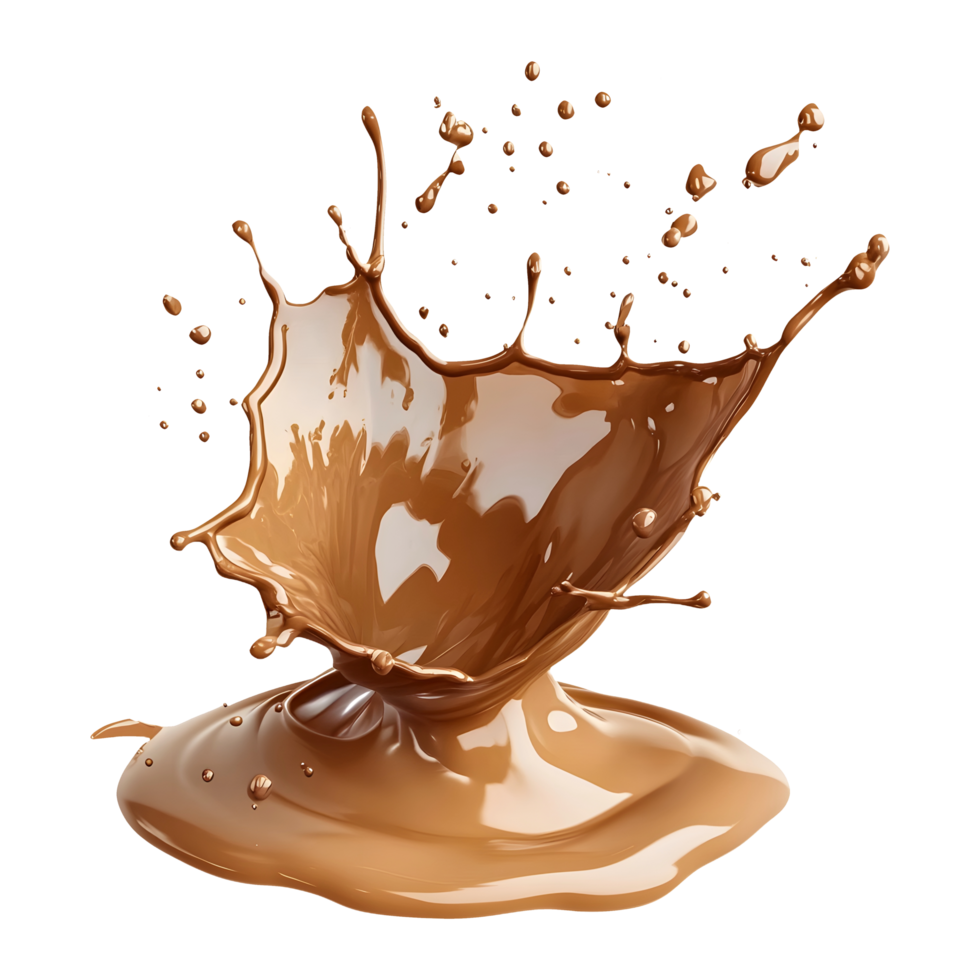 Brown Chocolate Paint Wave with Smooth, Flowing Motion, Ideal for Product Banner or Social Media Post, Isolated on a Transparent Background png