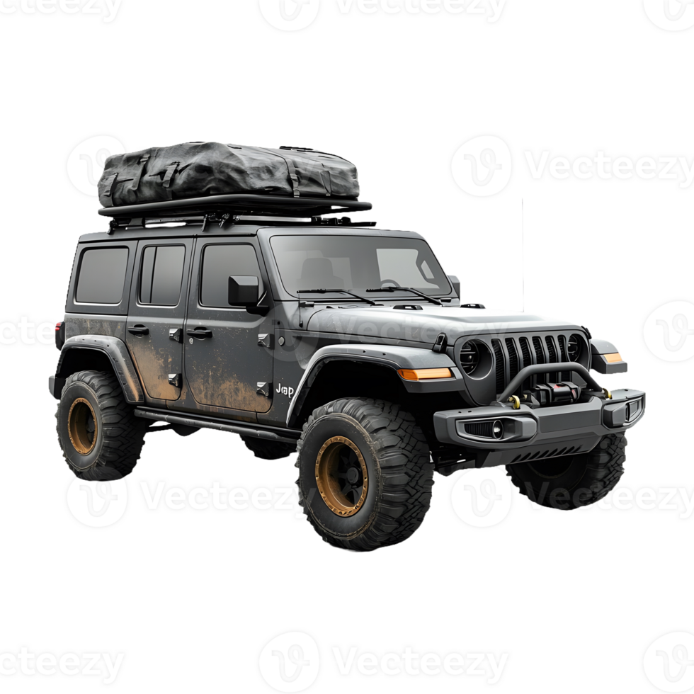Adventurous Off-Road Jeep Car, Designed for Rugged Terrain, Isolated on Transparent Background for Banners and Ads png