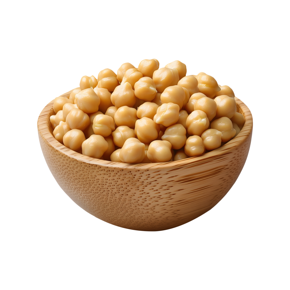 Chickpeas in a Wooden Bowl Isolated for Easy Use in Product Banners, Social Media Posts, and Marketing Promotions png