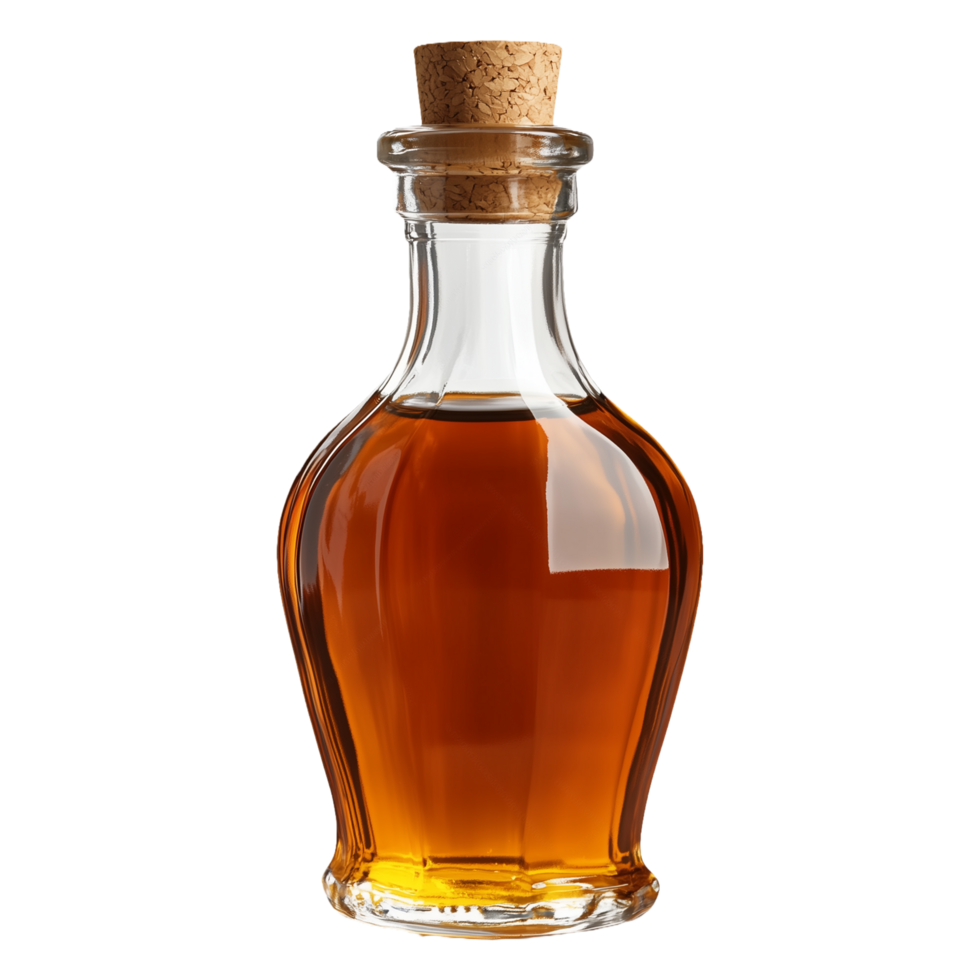 Classic Bottle of Maple Syrup with Cork Isolated on Transparent Background png