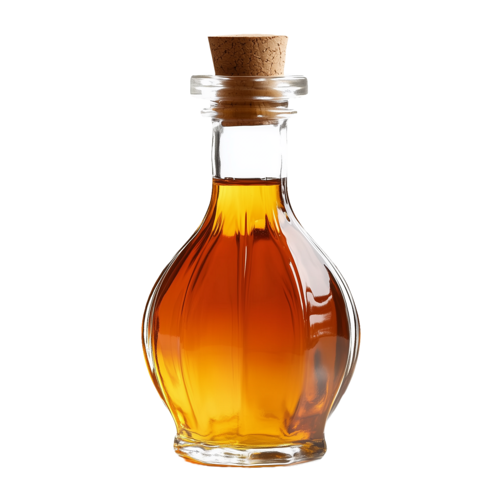 Maple Syrup Bottle Isolated on Transparent Background with Cork png