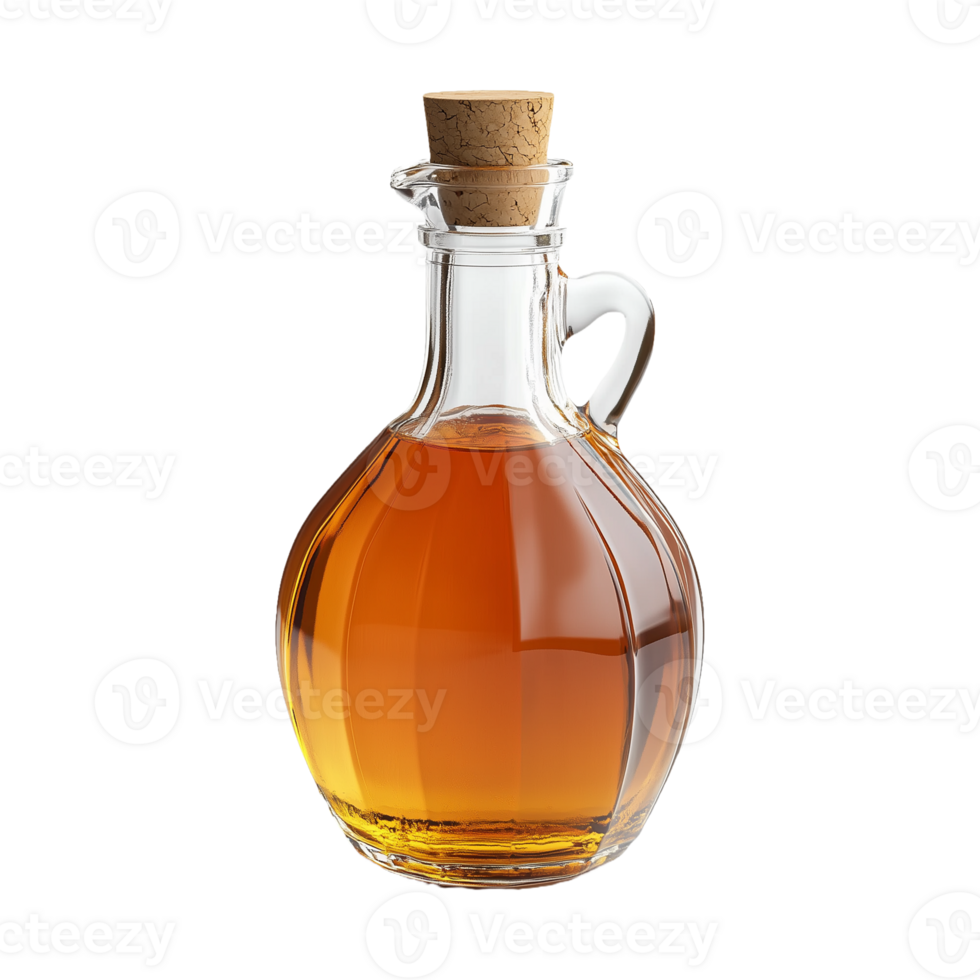 Rustic Maple Syrup Bottle Isolated on Transparent Background with Cork png