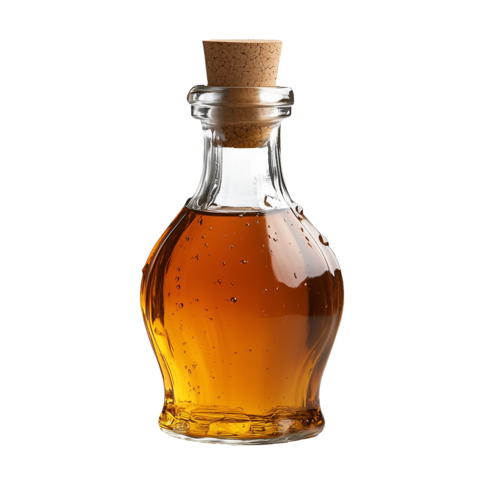 Vintage Maple Syrup Bottle Isolated on Transparent Background with Cork png