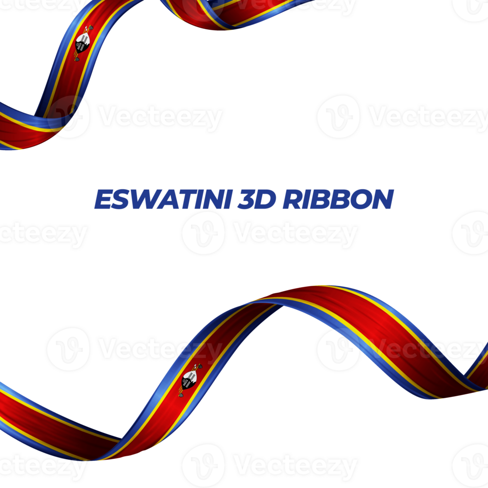 Ribbon with Eswatini flag color 3d png