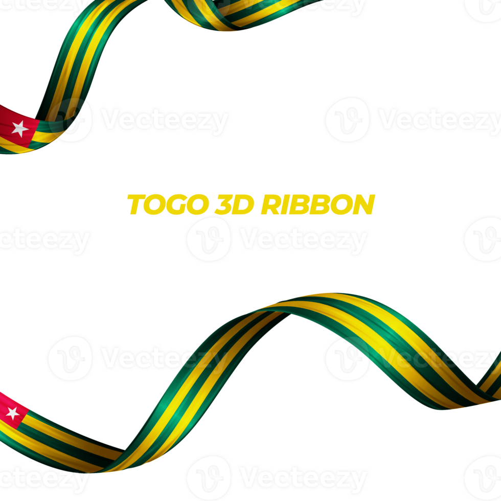Ribbon with Togo flag color 3d png
