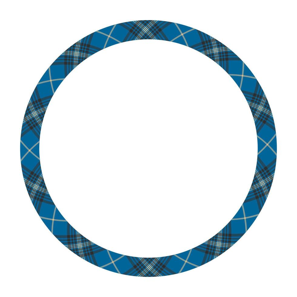 Circle borders and frames . Round border pattern geometric vintage frame design. Scottish tartan plaid fabric texture. Template for gift card, collage, scrapbook or photo album and portrait. vector