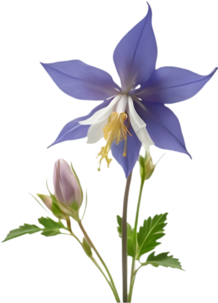 Wild Columbine flower clipart in full bloom state. . png