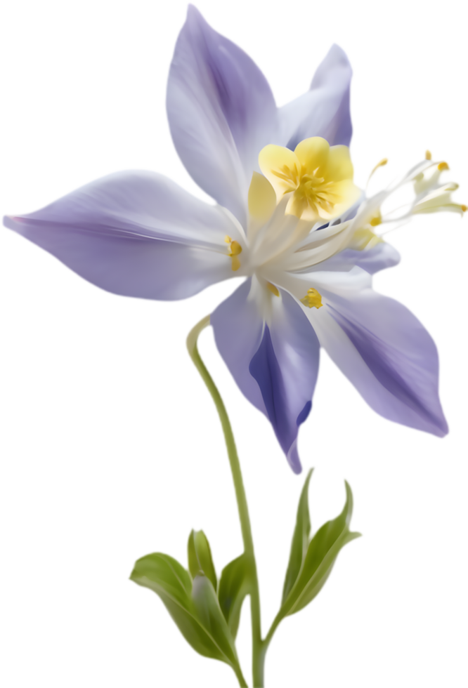 Intricate Columbine flower design in full bloom. . png