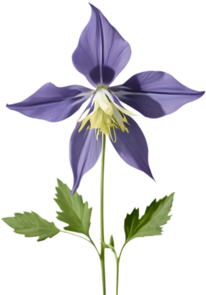 Artistic Columbine flower clipart in vibrant bloom. . png