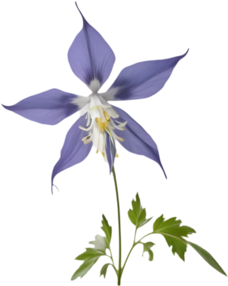 Columbine flower with soft petals in bloom. . png