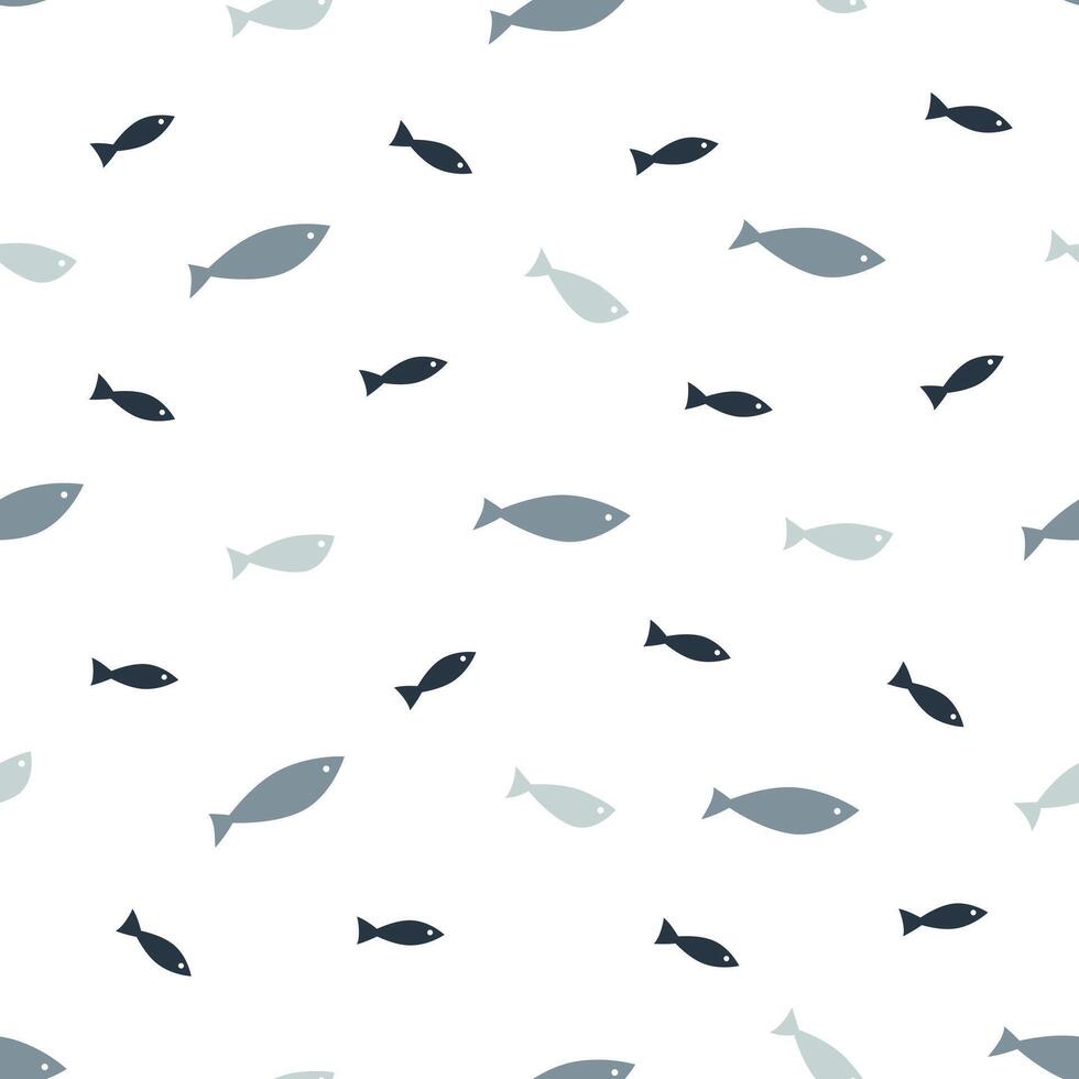 Fishes simple seamless pattern. background on a marine theme fabric print. vector