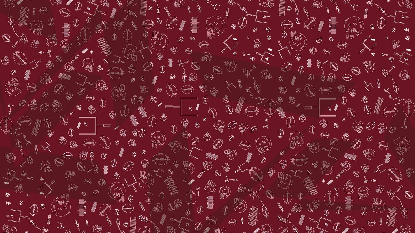 doodle pattern american football icon outline isolated in dark red background, suitable for american football background and abstract background vector