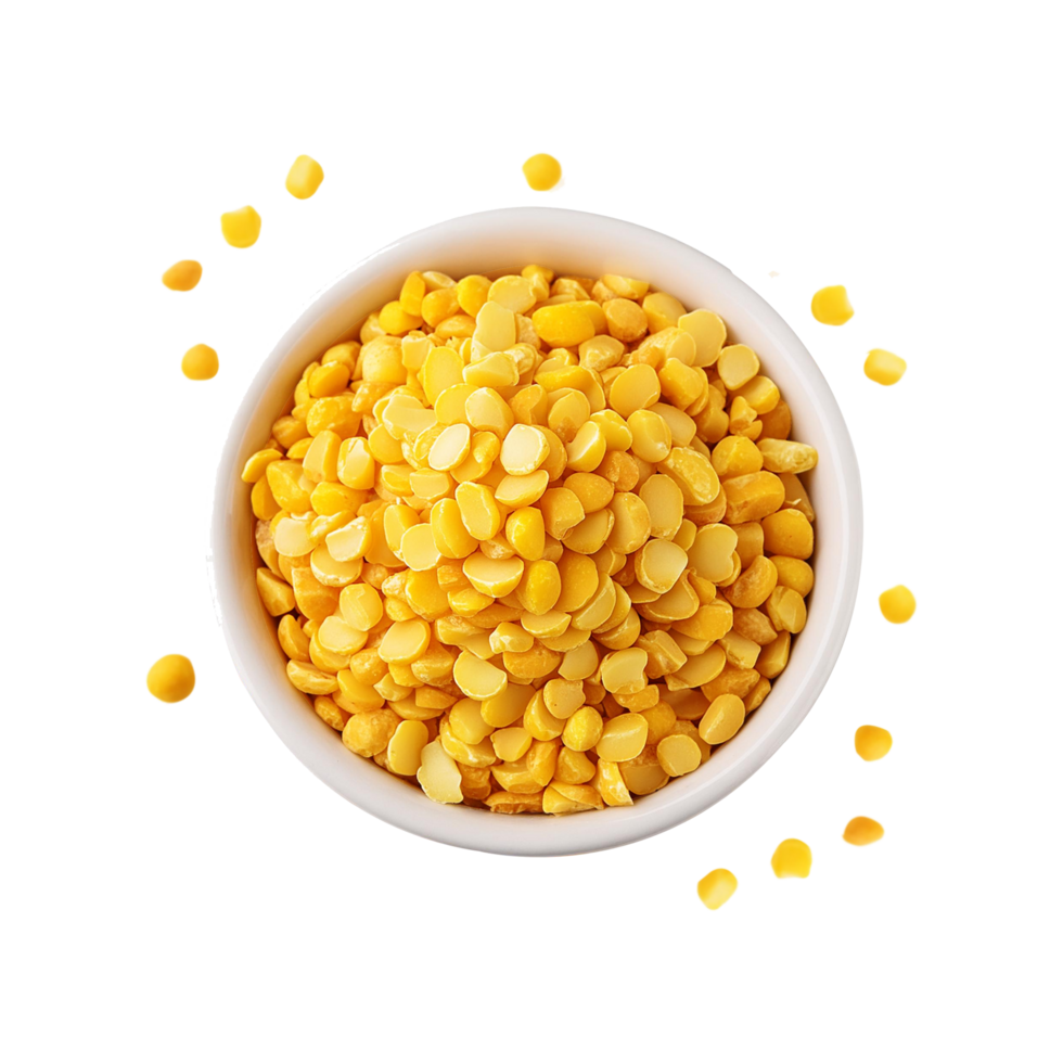 Top view of Moong Dal on transparent background png