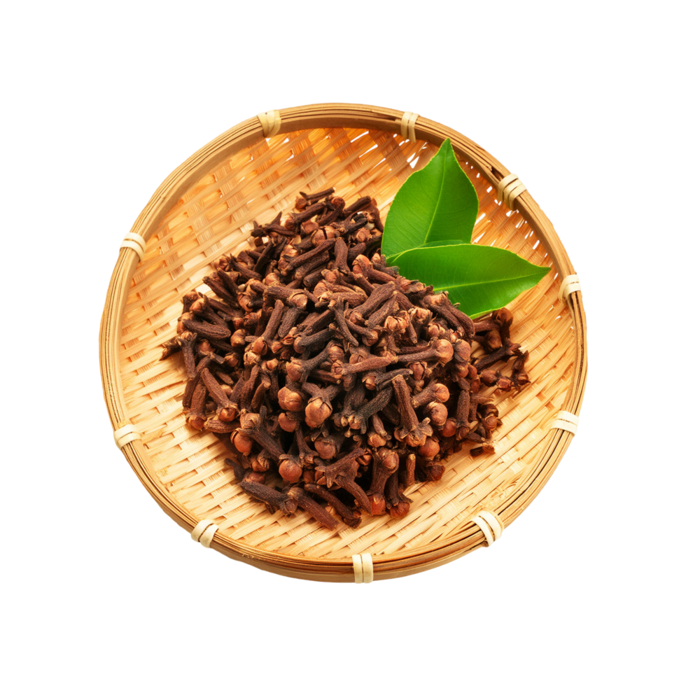 Top view of clove on transparent background png