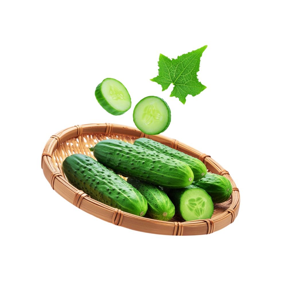 Cucumber basket on transparent background png