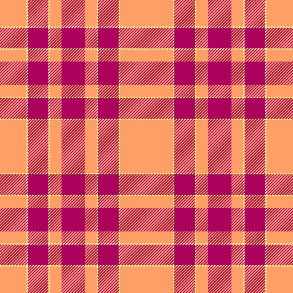 Suite texture seamless pattern, path background check plaid. Panel tartan fabric textile in orange and pink colors. vector