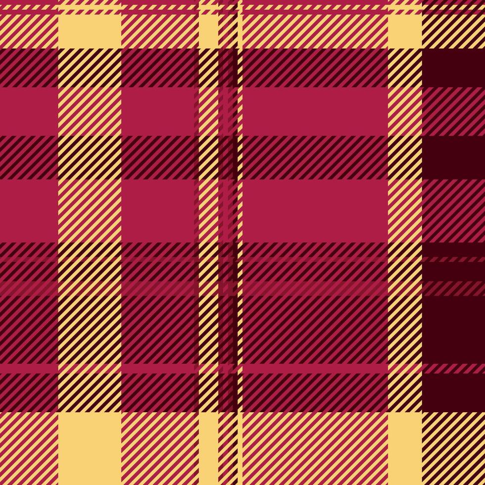 Greeting pattern background fabric, idyllic check plaid . Repeat tartan seamless texture textile in red and dark colors. vector
