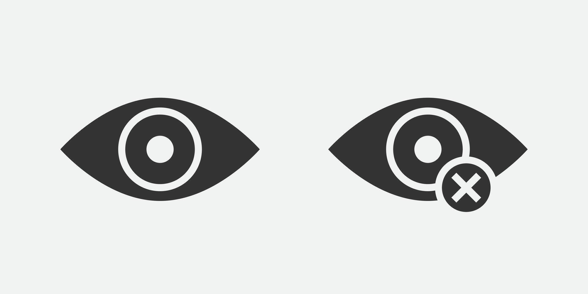 Show password icon, eye symbol. vision hide from watch icon. Secret view web design element. vector