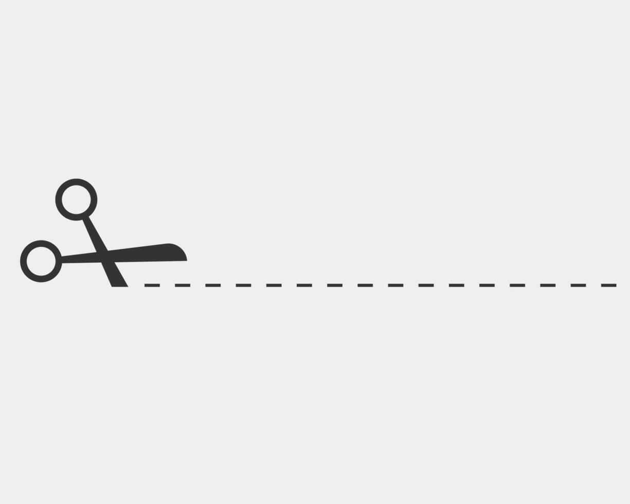 Scissor icon. Scissors cut design element or logo template. Black and white silhouette isolated. vector