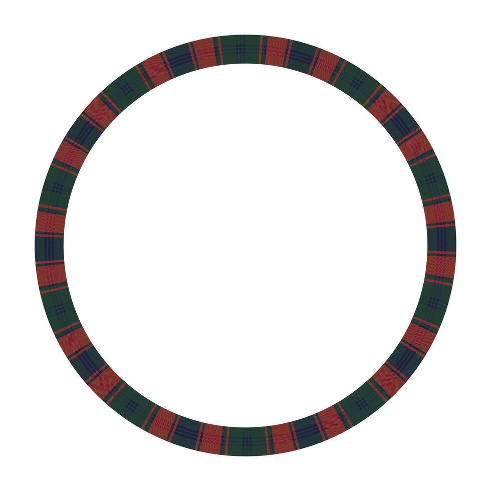 Round frame vintage pattern design template. Circle border designs plaid fabric texture. Scottish tartan background for collage art, gif card, handmade crafts. vector