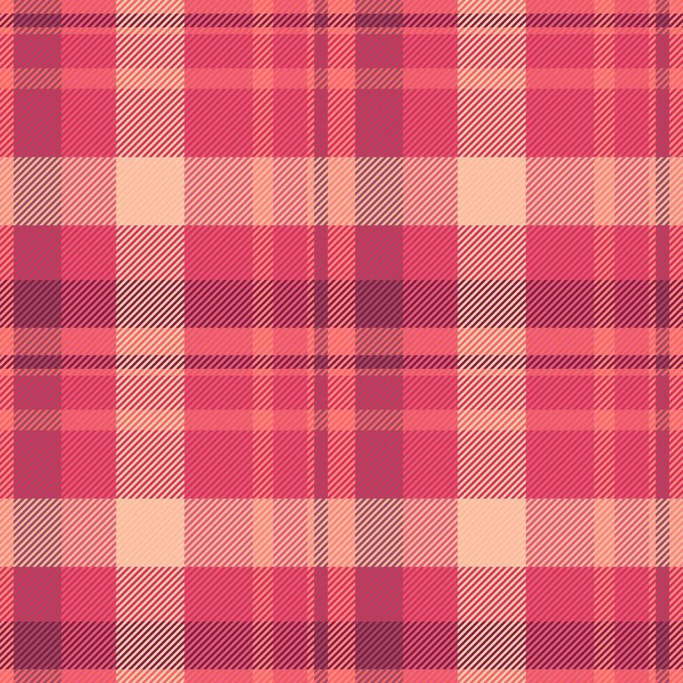 Post check plaid seamless, individuality pattern texture . Trim fabric background tartan textile in red and orange colors. vector