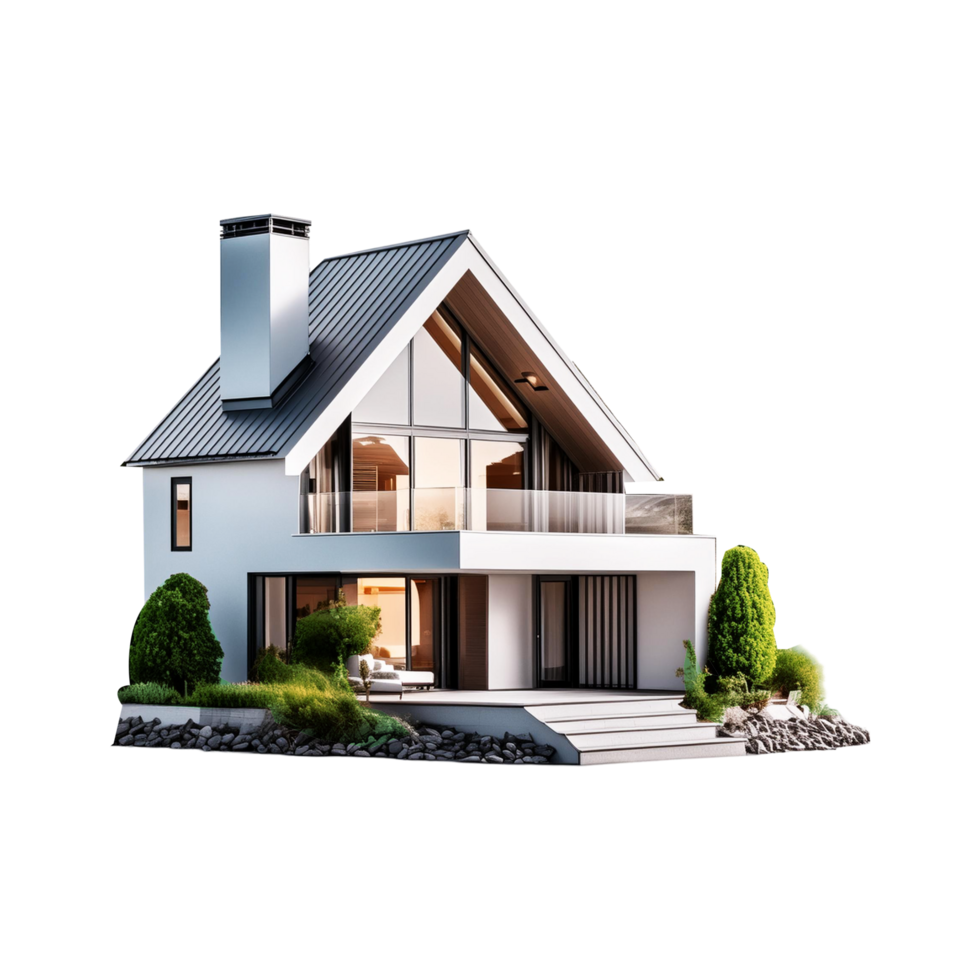 Beautiful Modern house on transparent background png