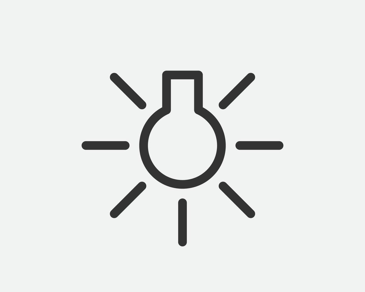 Light dimmer icon line trendy design. Electricity lamp saving energy sign. Black and white flat style. vector