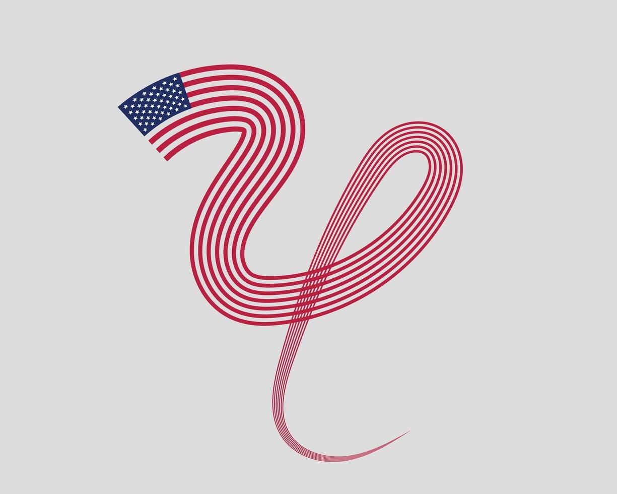 USA flag . Modern style United States of America symbol. American banner design element vector