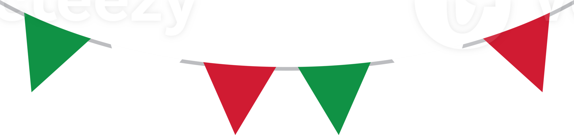 Seamless national flag of Italy triangle party bunting border. Flat illustration. png