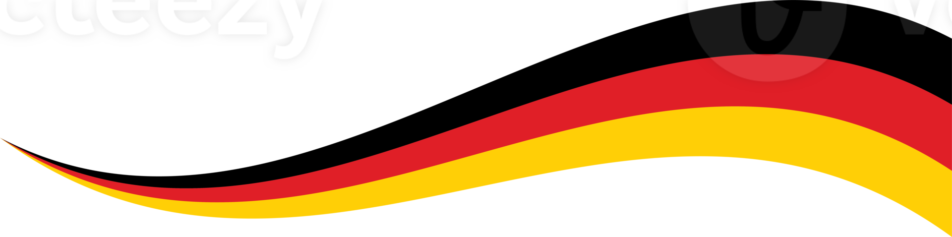 Black, red and yellow colored curved border background, as the colors of Germany flag. Flat design illustration. png