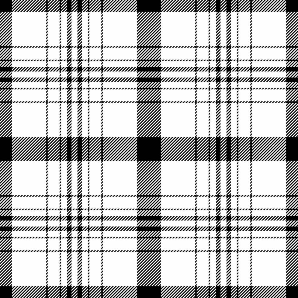 December fabric check seamless, living room plaid tartan texture. Material pattern background textile in black and white colors. vector