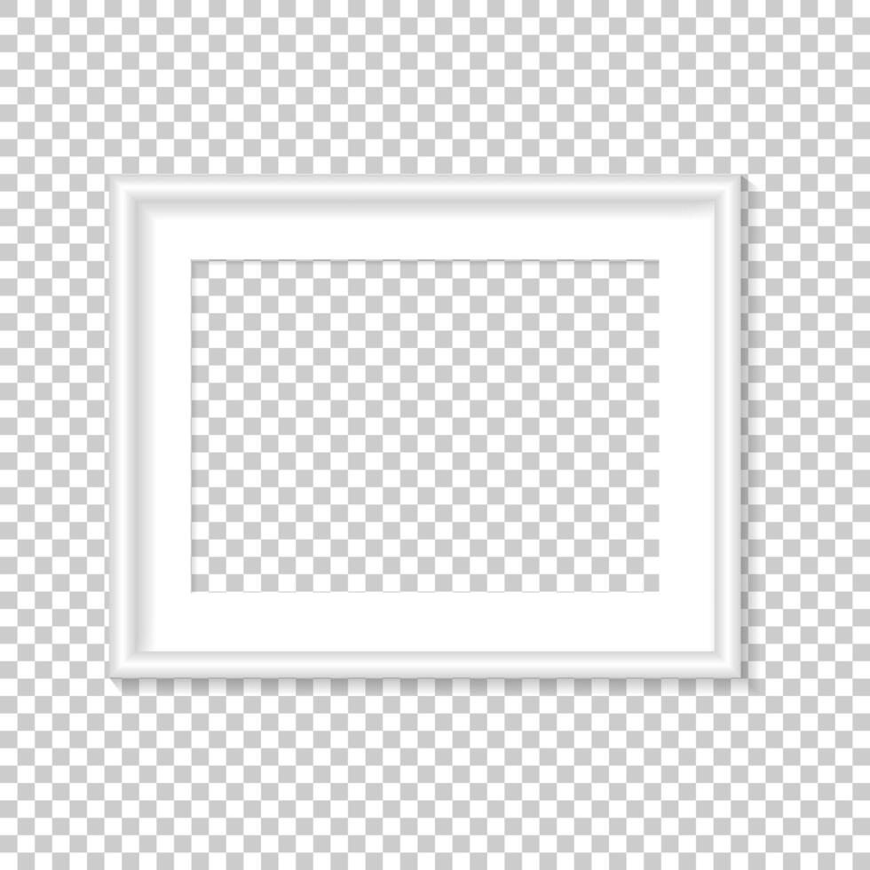 White photo frame template. illustration. vector