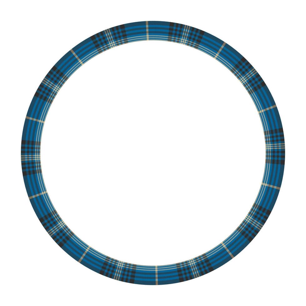 Round frame vintage pattern design template. Circle border designs plaid fabric texture. Scottish tartan background for collage art, gif card, handmade crafts. vector