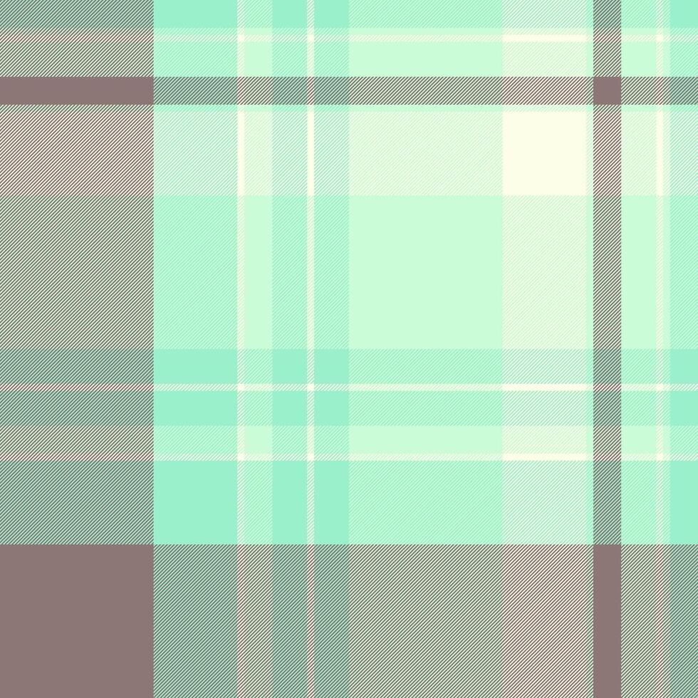 Pillow check fabric, 50s textile pattern tartan. Customized background plaid seamless texture in light and mint colors. vector