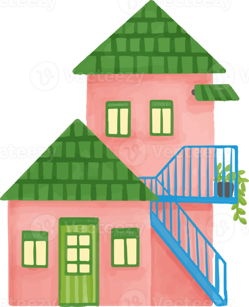 Cute house illustration png