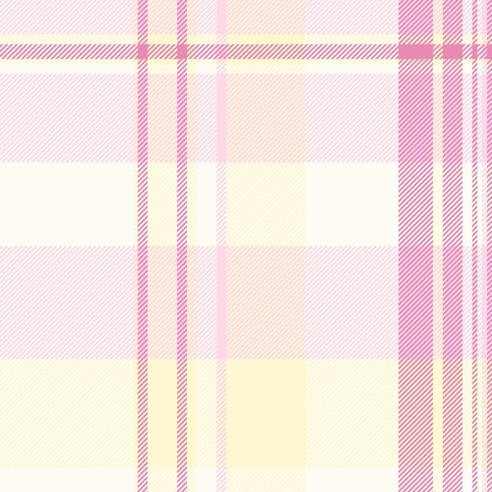Checker seamless texture plaid, blank tartan background check. Countryside pattern fabric textile in ivory and light colors. vector