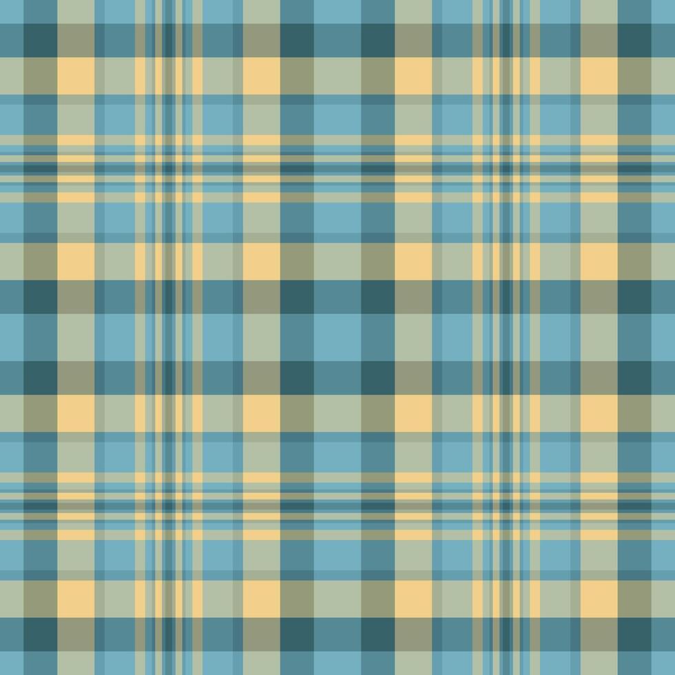 Mens shirt texture check textile, celebrate pattern plaid background. Realistic seamless tartan fabric in cyan and pastel colors. vector
