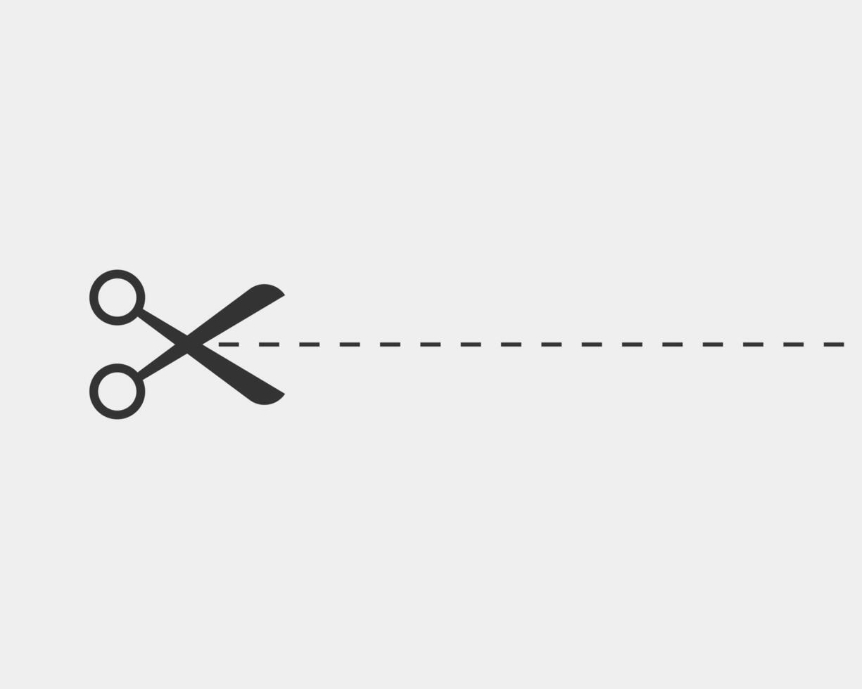 Scissor icon. Scissors cut design element or logo template. Black and white silhouette isolated. vector