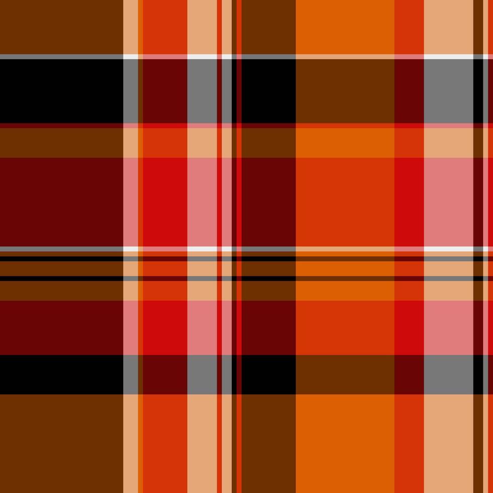 Horizon fabric tartan texture, self pattern plaid background. Commercial check textile seamless in red and orange colors. vector